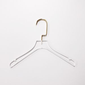 Custom clear acrylic coat skirt wedding dress hanger display hangers with wide hook for garment clothes stores logo printing