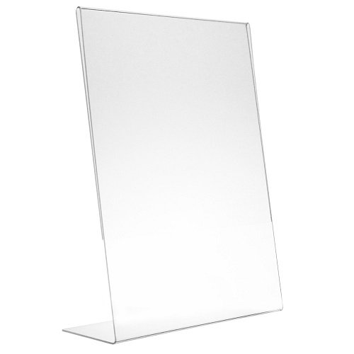 Clear Vertical L shape A5 desktop slanted acrylic landscape portrait sign holder