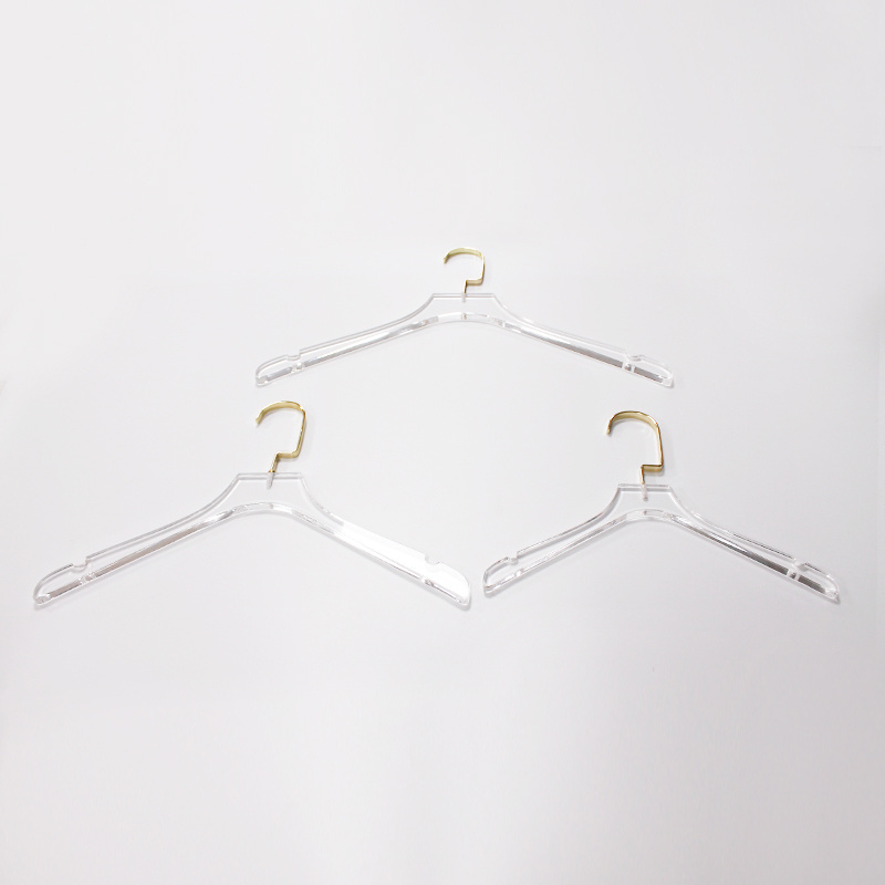 Custom clear translucent acrylic coat wedding dress hanger display hangers for clothes sweater logo printing