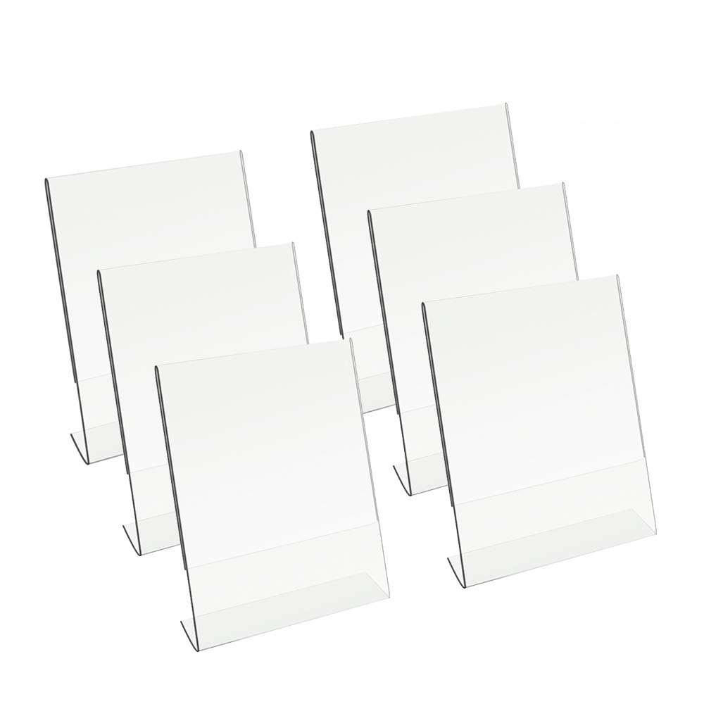 Clear Vertical L shape A5 desktop slanted acrylic landscape portrait sign holder