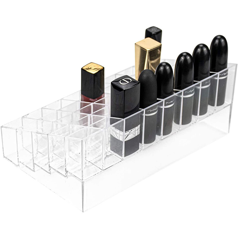 OEM/ODM 40 spaces clear acrylic nail polish bottles storage organizer lipsticks tube display rack brush cosmetics holder stand