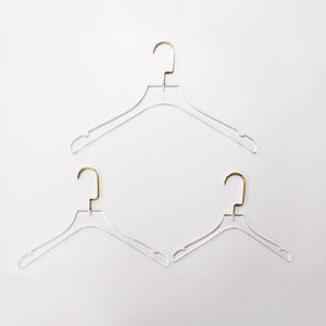 Custom clear translucent acrylic coat wedding dress hanger display hangers for clothes sweater logo printing