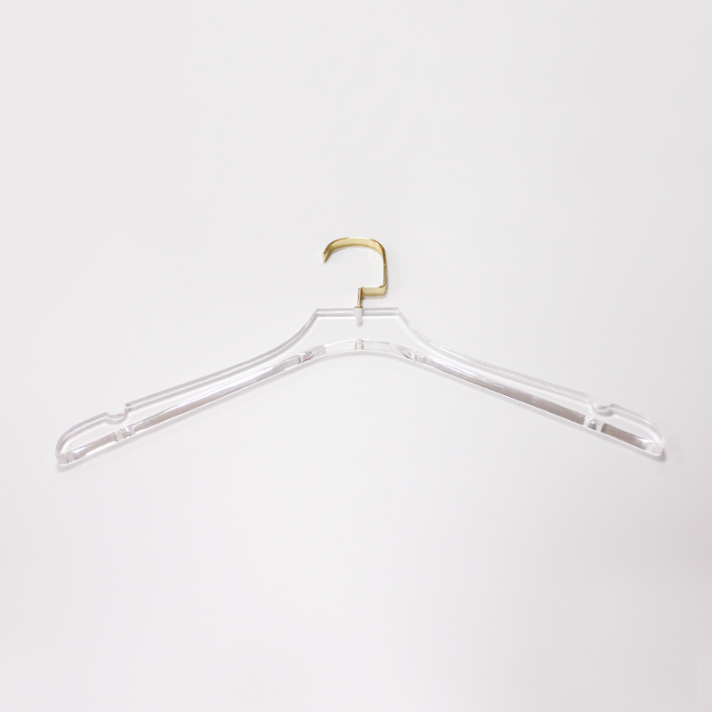 Custom clear translucent acrylic coat wedding dress hanger display hangers for clothes sweater logo printing