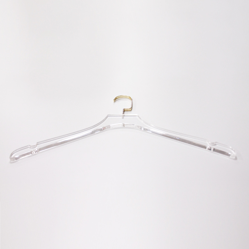 Custom clear translucent acrylic coat wedding dress hanger display hangers for clothes sweater logo printing