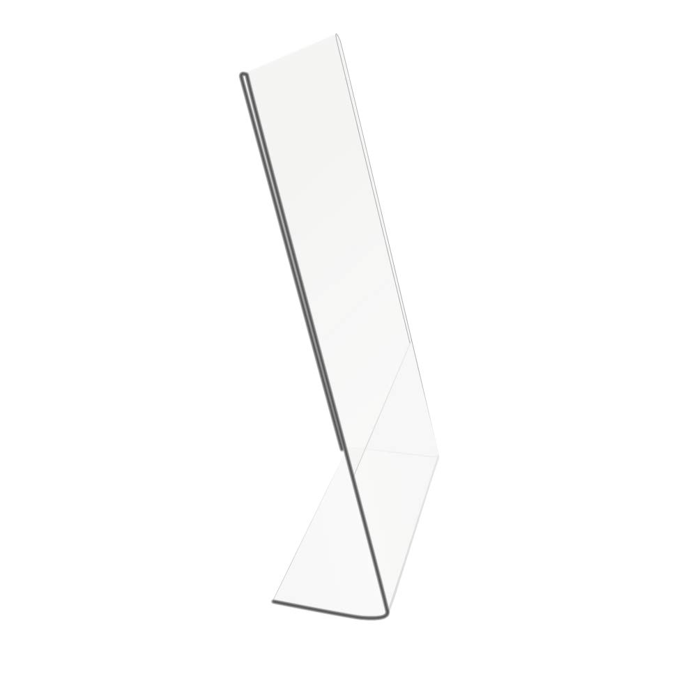 Clear Vertical L shape A5 desktop slanted acrylic landscape portrait sign holder