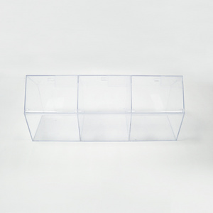 Clear merchandising material acrylic candy cookie display dispenser divided box food storage bin container with Price Tag Slot