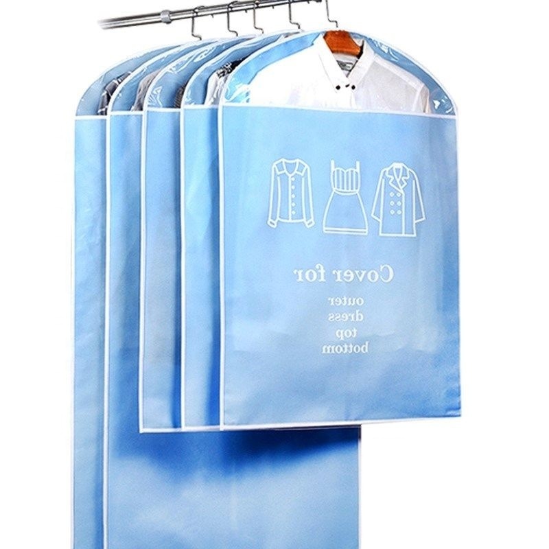 Custom Printed Hanging Clothes Dustproof Wedding Dress Wardrobe Coat Travel  Dust Suit Cover Bag Non Woven Garment Suits Bags