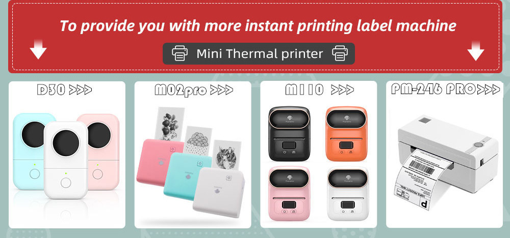 Phomemo T02 203dpi 53mm Printing Stickers Wireless Inkless Mini Pocket Label Adhesive Notes Portable Photo Printer