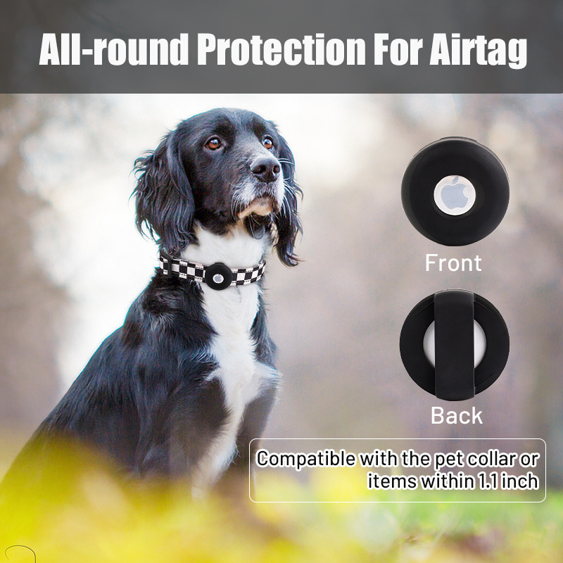 Top seller pet products custom GPS air tag dog collar adjustable durable waterproof silicone dog collar with airtag holder