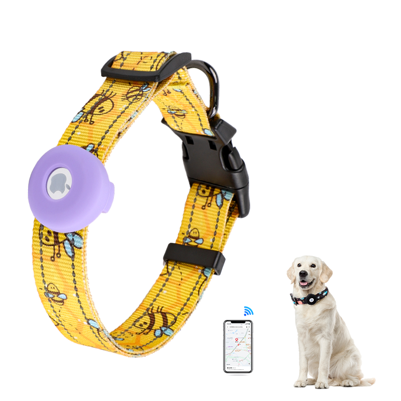 Top seller pet products custom GPS air tag dog collar adjustable durable waterproof silicone dog collar with airtag holder