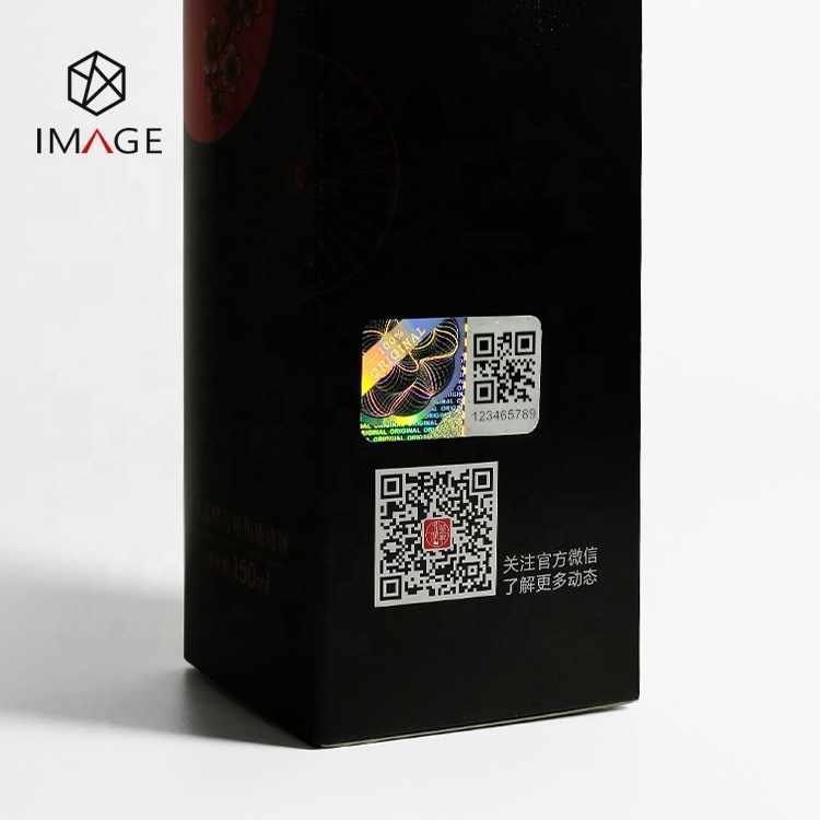 Stock Design 3D Laser Security Hologram Anti-fake Label with QR/ Brand logo/ Scratch Code Printing