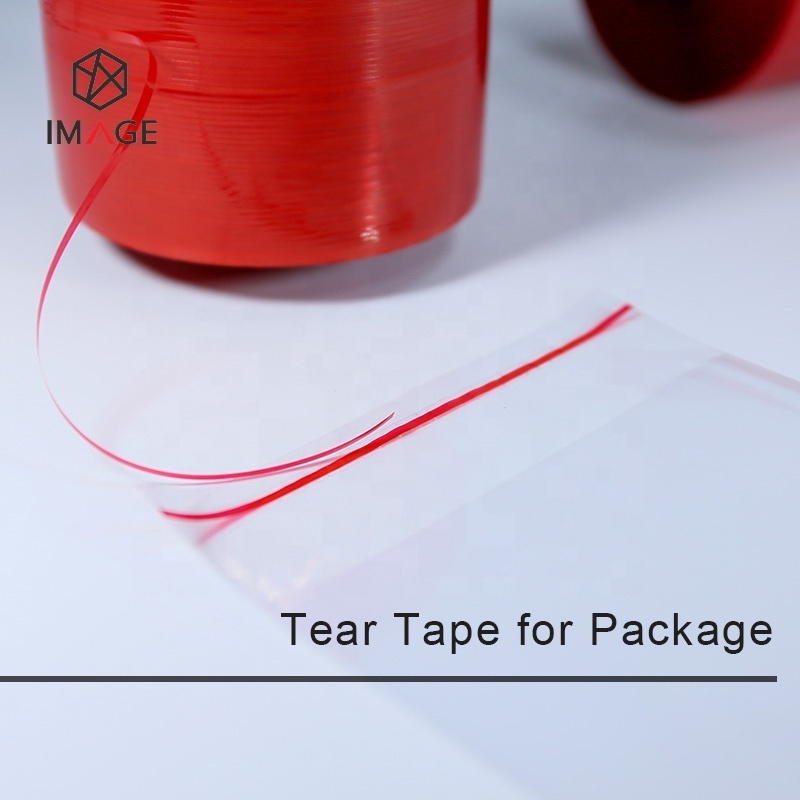 3mm Red Security Holographic Self Adhesive Tear Tape for Easy Opening Packaging