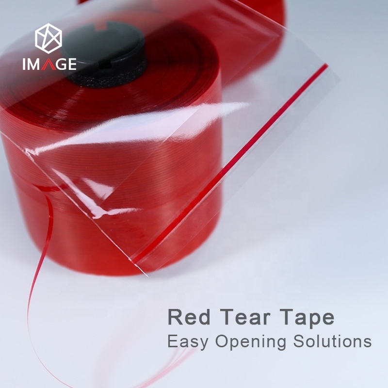 3mm Red Security Holographic Self Adhesive Tear Tape for Easy Opening Packaging