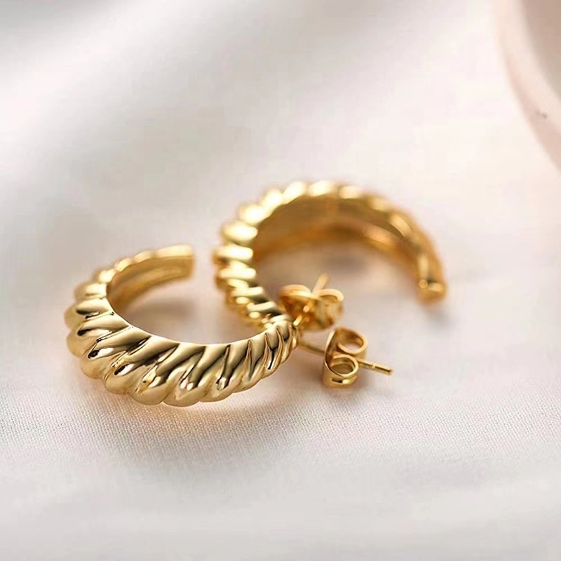 Aretes Big Earrings Women 18k Gold Ladies Earrings Vintage Stainless Steel Earrings Hoops