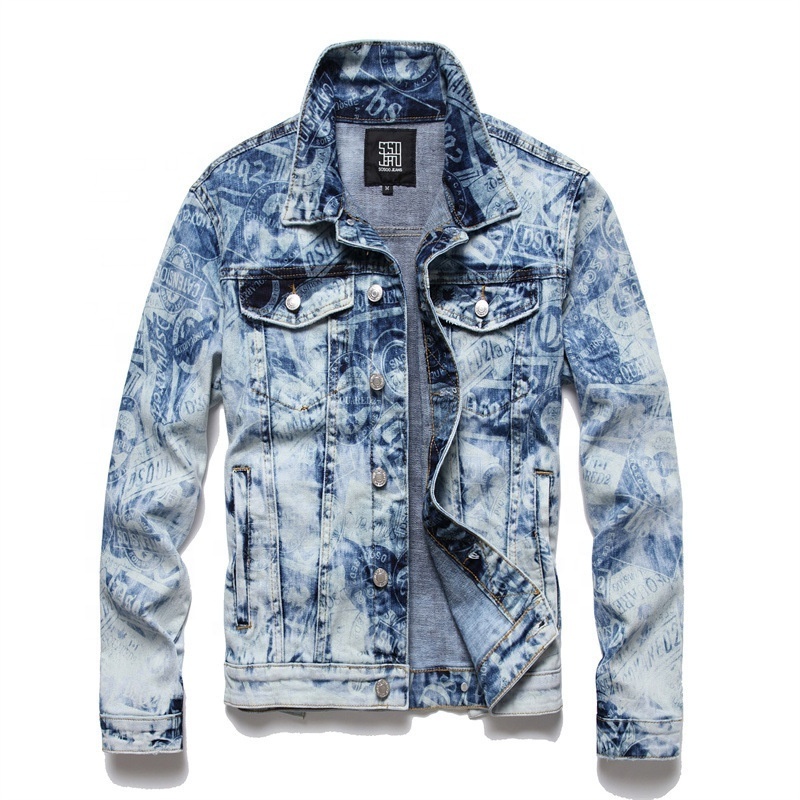 SKYKINGDOM Wholesale Over Digital Print jean jacket custom logo men Denim Jean Jackets For Men