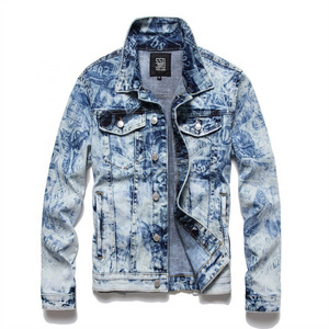 SKYKINGDOM Wholesale Over Digital Print jean jacket custom logo men Denim Jean Jackets For Men