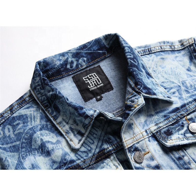 SKYKINGDOM Wholesale Over Digital Print jean jacket custom logo men Denim Jean Jackets For Men