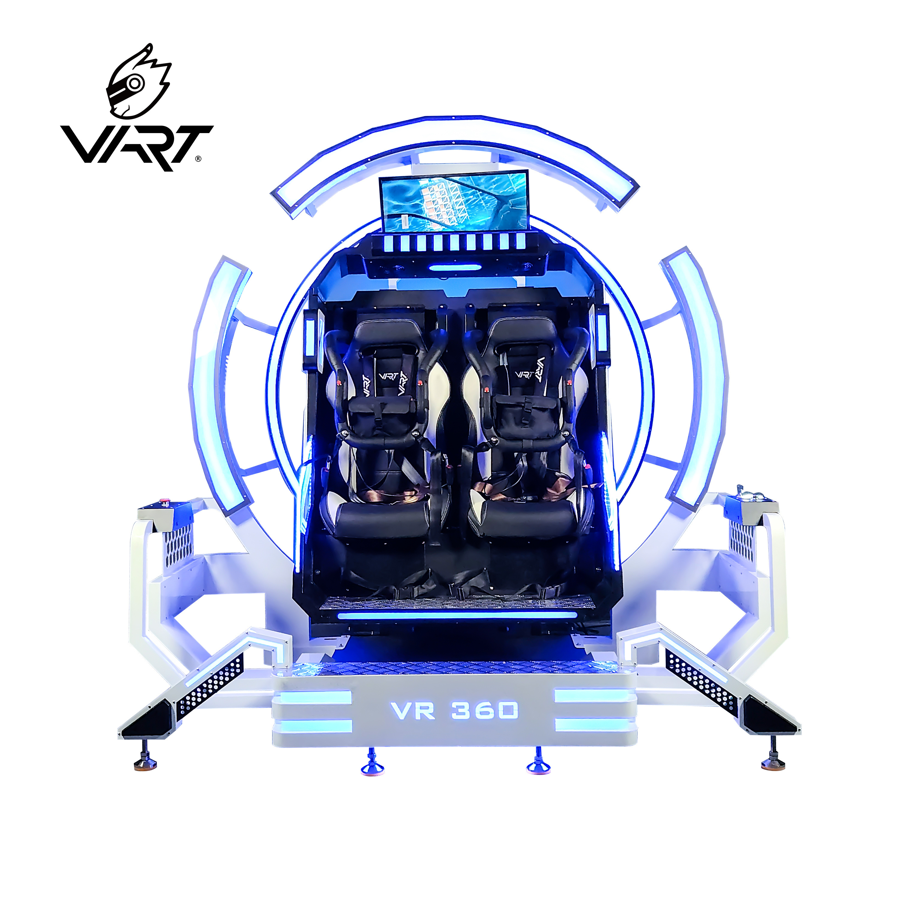 VART New 2 Seats VR Roller Coaster Flying Arcade 360 Rotating VR Simulator Virtual Reality Machine Chair 9D VR Gaming