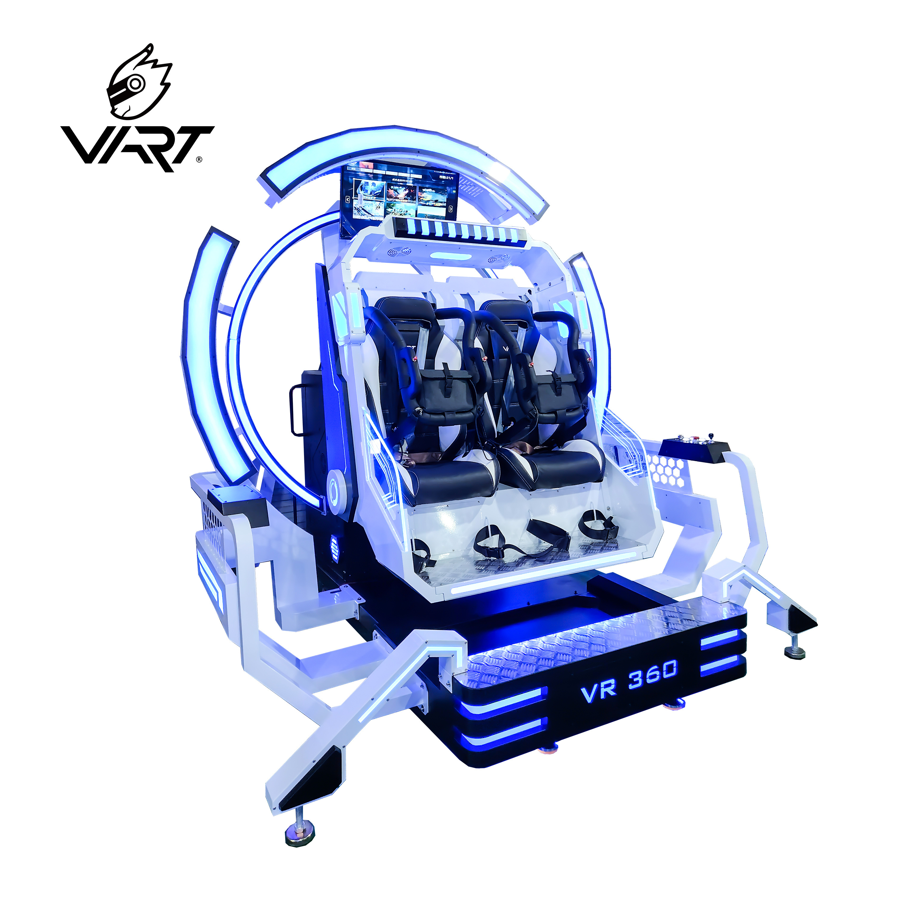 VART New 2 Seats VR Roller Coaster Flying Arcade 360 Rotating VR Simulator Virtual Reality Machine Chair 9D VR Gaming