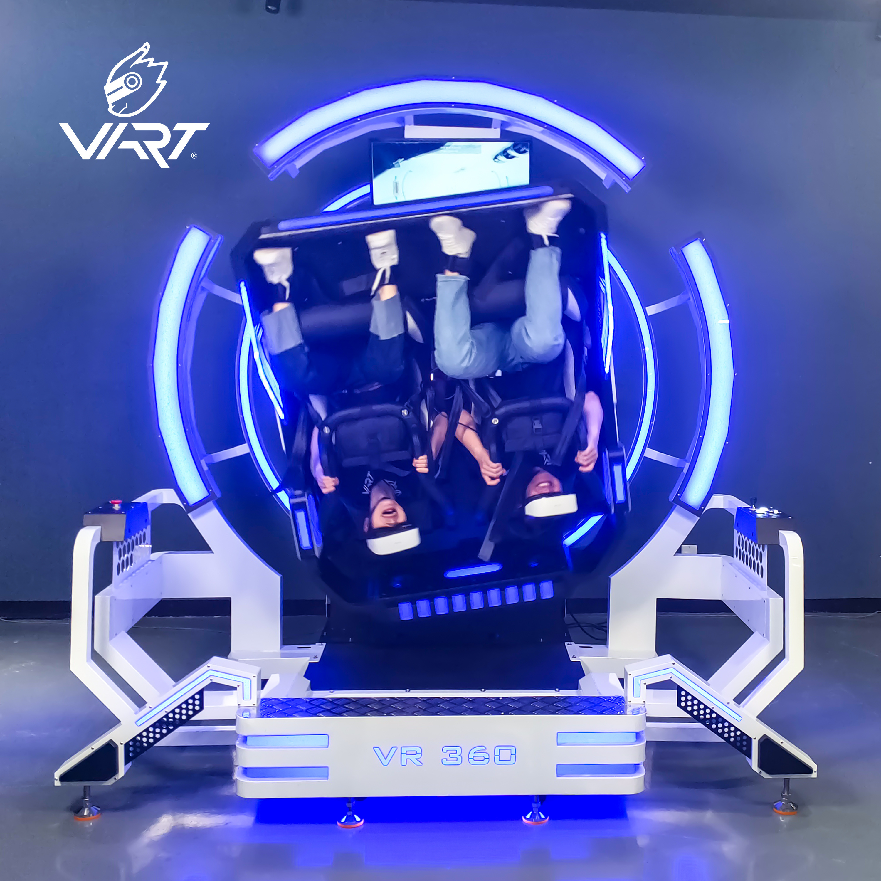 VART New 2 Seats VR Roller Coaster Flying Arcade 360 Rotating VR Simulator Virtual Reality Machine Chair 9D VR Gaming