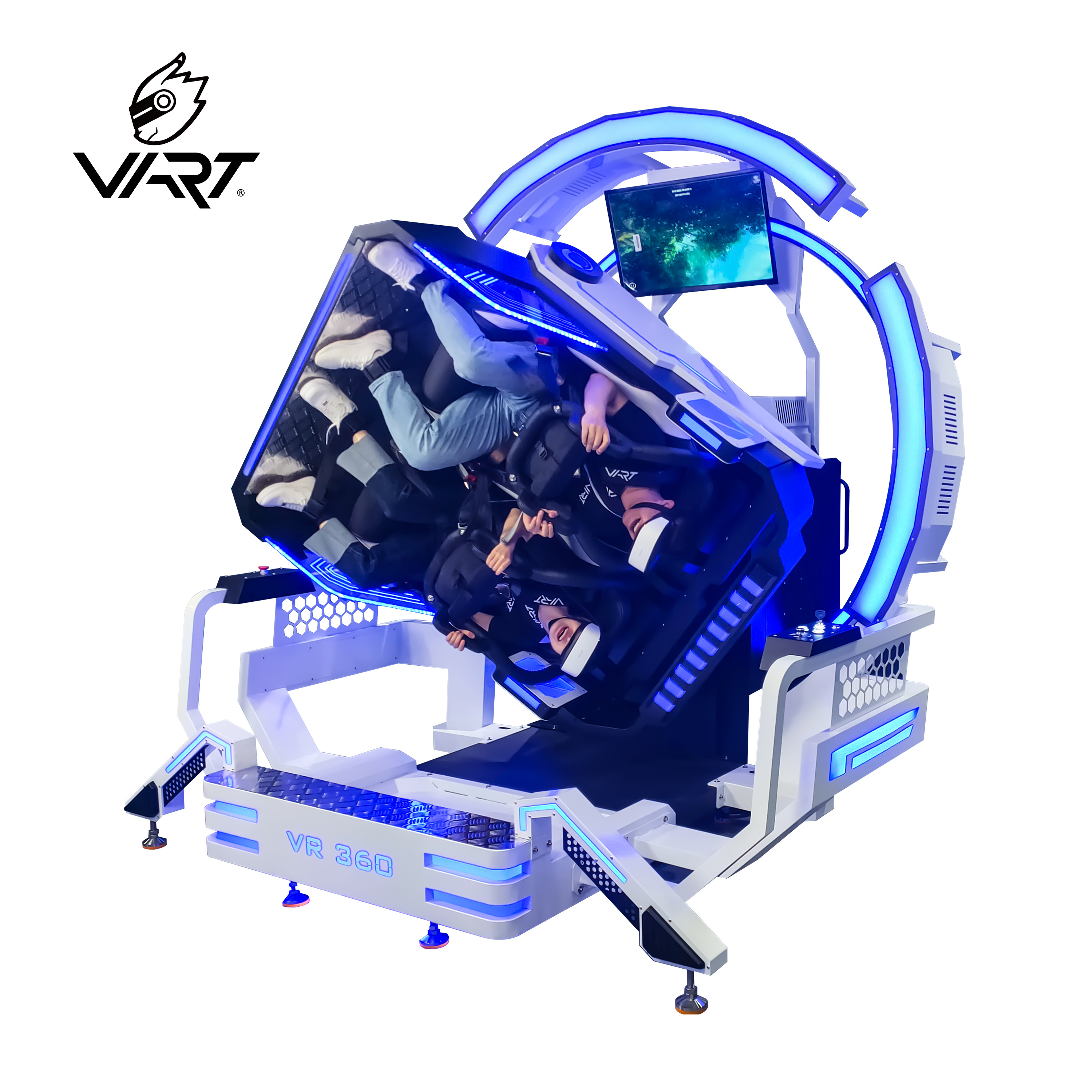 VART New 2 Seats VR Roller Coaster Flying Arcade 360 Rotating VR Simulator Virtual Reality Machine Chair 9D VR Gaming