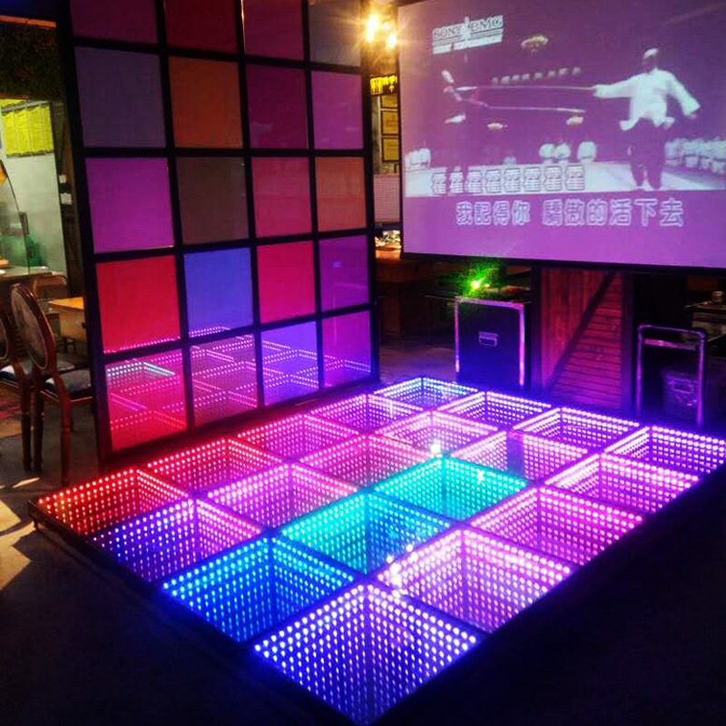 Event Wireless Portable Disc DJ Party advertising Business sign RGB Light Dance Floor 3D Infinity Mirror Led Dance Floor Light