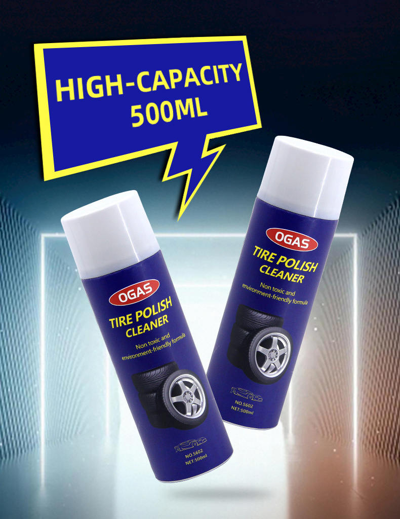 Eco-friendly Cleaning Foam Car Care Long Lasting Tire Shine Protection 500ml Car Wash Tire Shine Tire Polish Cleaner