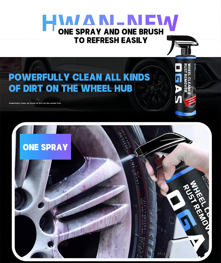 Rust Remover Tire Rim Cleaner Spray Strong Cleaning Alloy Iron car wheel rim cleaner