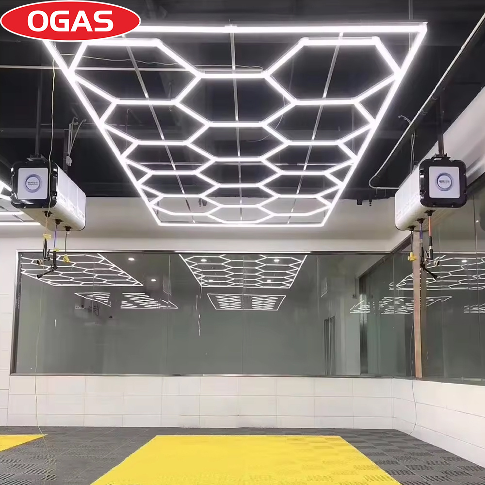 OGAS High Lightness LED garage lamp Inspection hexagon led ceiling wall car detailing studio hexagon led light