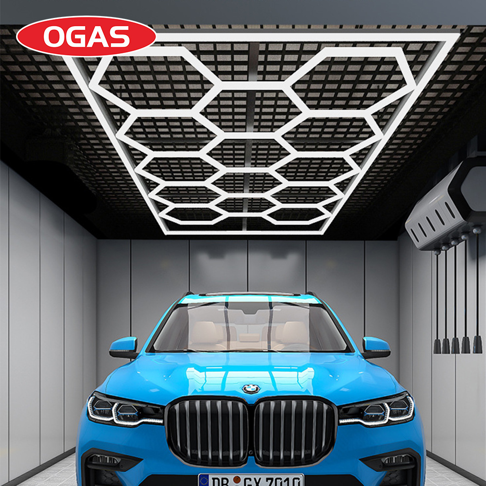 OGAS High Lightness LED garage lamp Inspection hexagon led ceiling wall car detailing studio hexagon led light