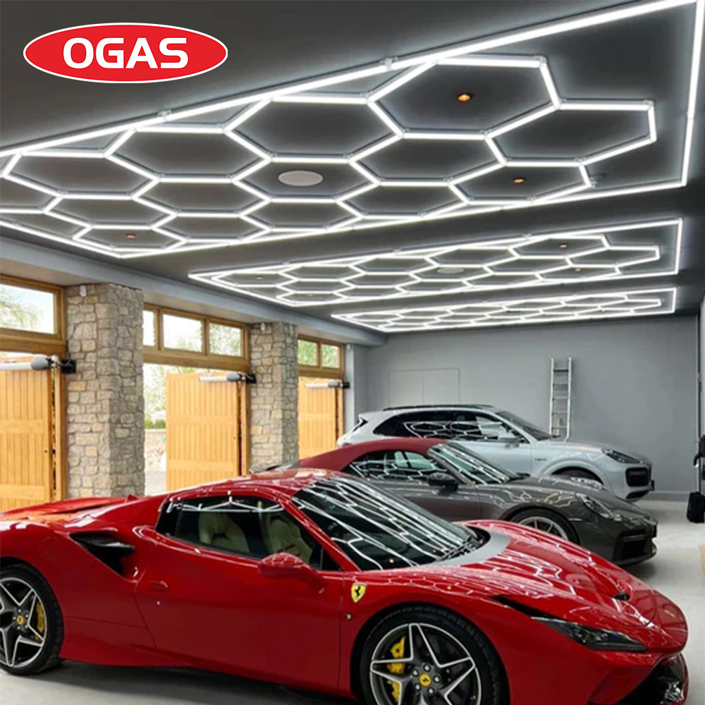 OGAS Car Detailing Workshop clothing store Led Lights Garage honeycomb Led hexagon lights Garage Work Light