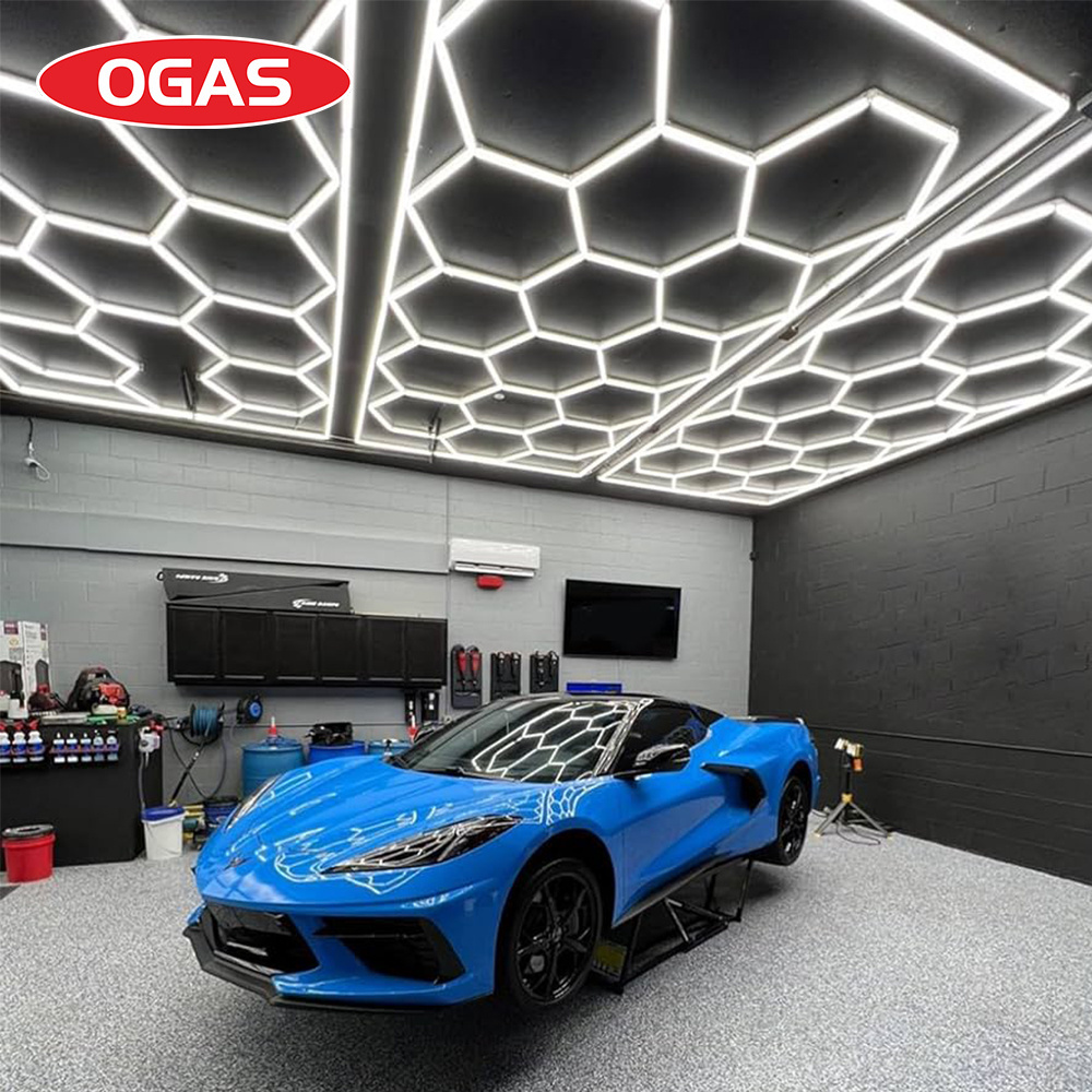 OGAS Car Detailing Workshop clothing store Led Lights Garage honeycomb Led hexagon lights Garage Work Light