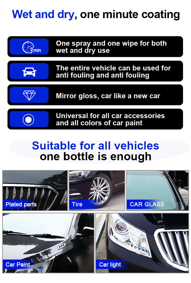 OGAS h9 380ML nano ceramic coating spray Auto Liquid car ceramic coating Polish hydrophobic spray