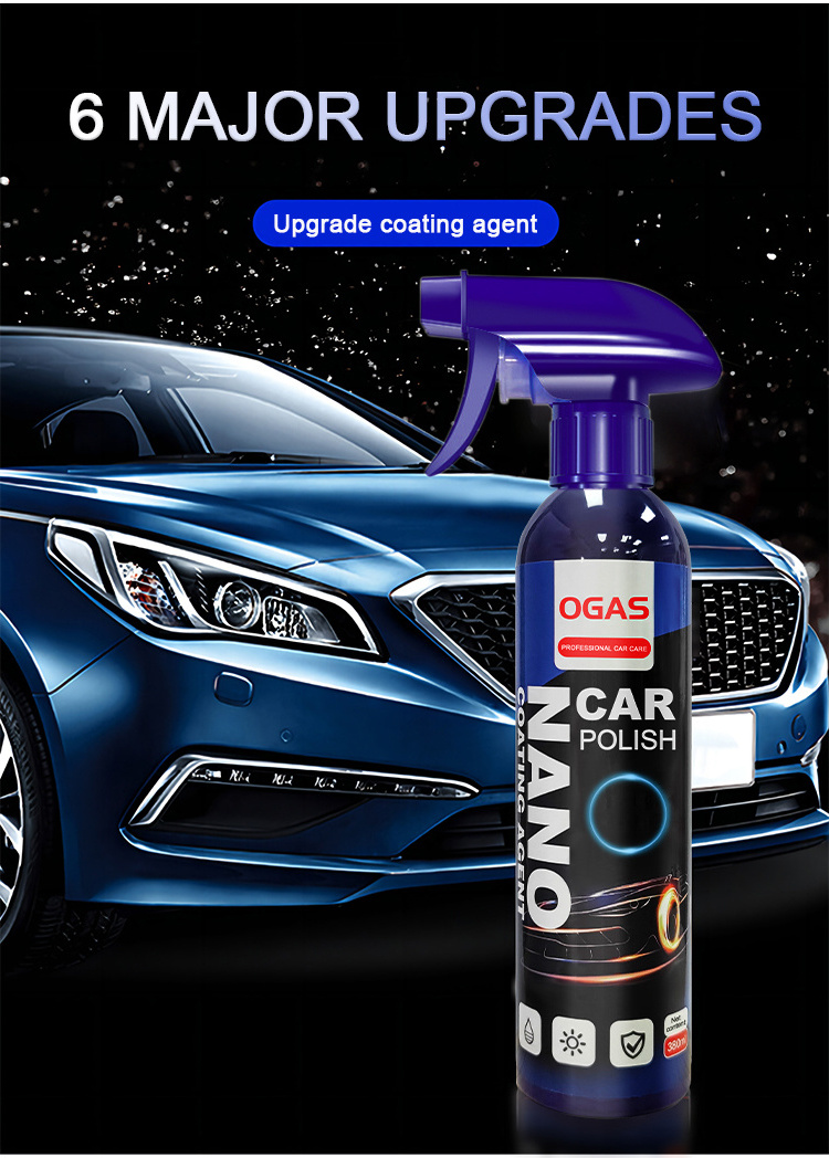 380ml 9h Ogas High Gloss Nano Coating Agent Car Hydrophobic Spray Wet Spray Polish Wax