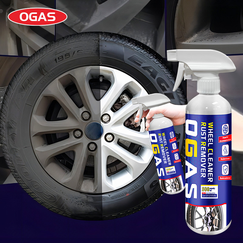 OGAS 2023 New Car Wash Iron Powder Remover 500ml With Sprayer Wheel Cleaner Car Rust Remover