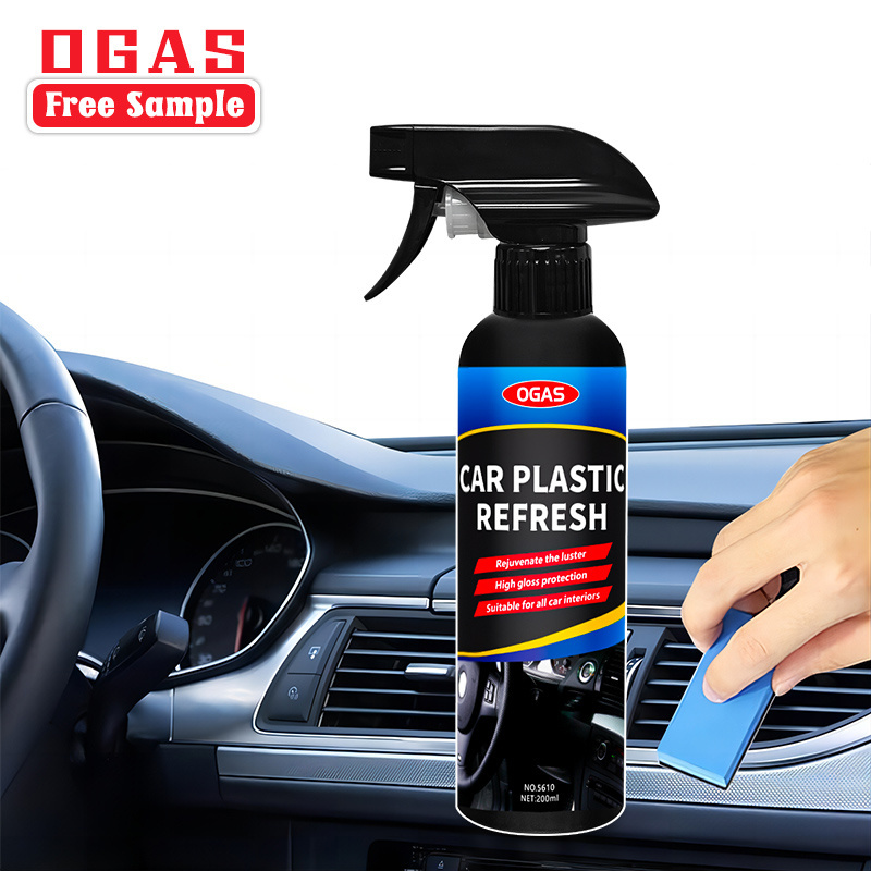 Black Plastic Restorer Car Interior Detailing Cleaner Rubber Retreading Agent Spray Amazing Effect Old Car Like New