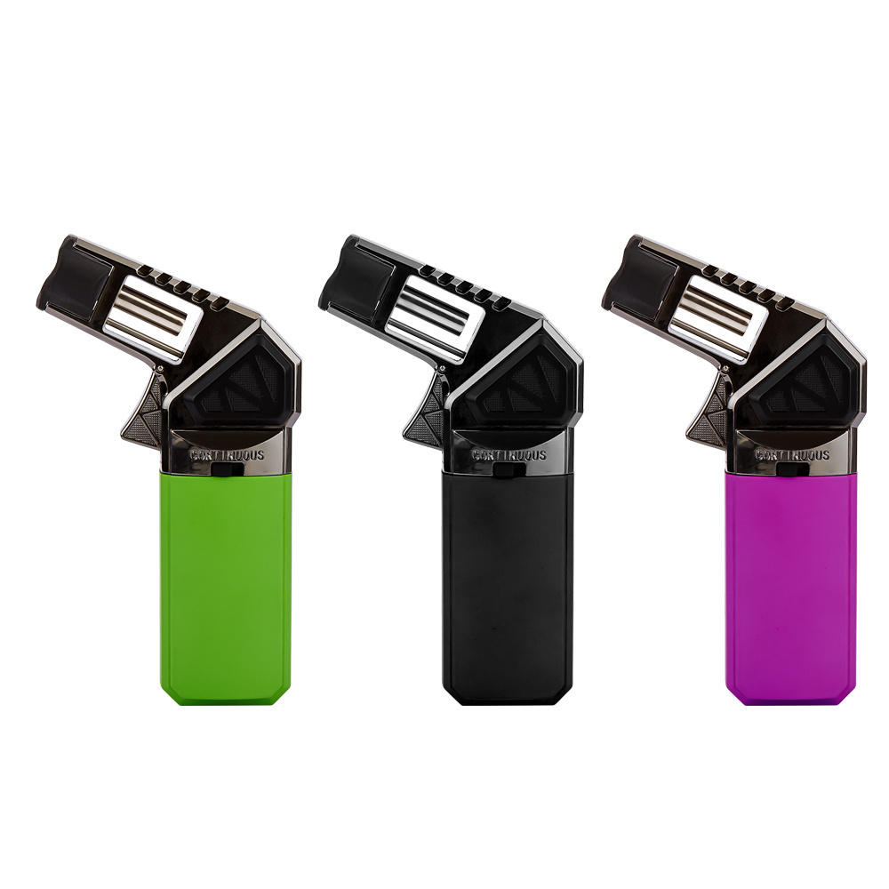 Wholesale Kitchen Cooking Green Gun Butane Metal Windproof Turbo Gas Jet Cigarette Lighters Accessories For Men