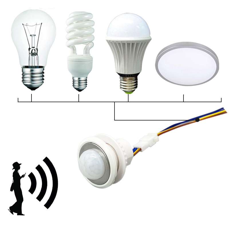 Small adjustable PIR motion sensor switch day night indoor light motion sensor switch