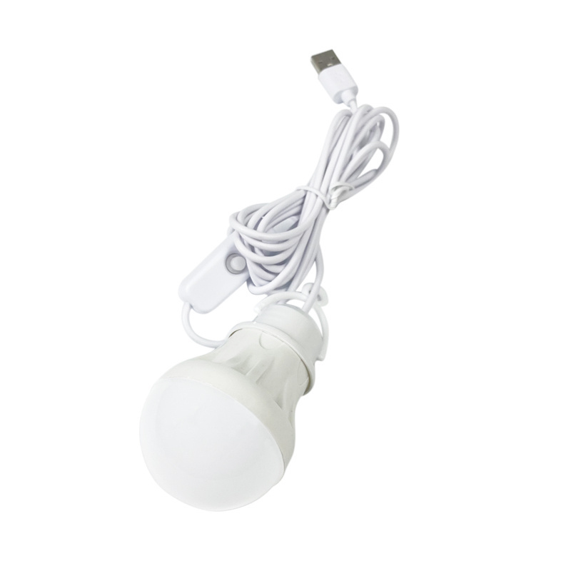 Outdoor DC5V USB bulb Hanging Lamp LED Bulb with Switch 3W LED Light Bulb For Adapter Power Bank