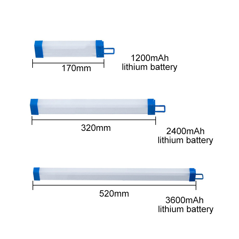 Led USB 5V 20W 40W 60W  emergency light portable dimming magnetic tube light  with lithium battery camping