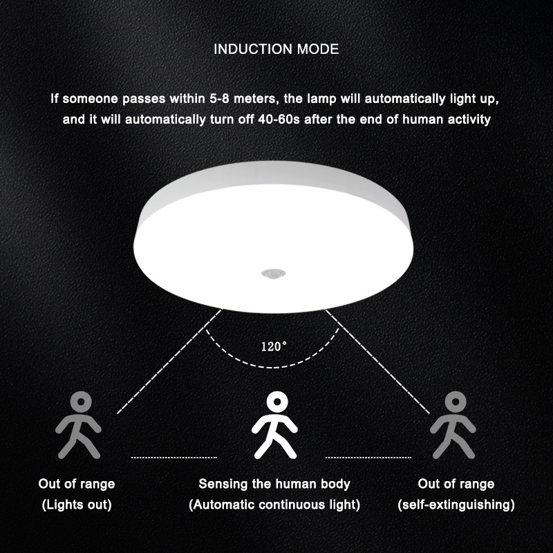 AC220V 15W 20W Round Ceiling Mounted for office stairs corridor indoor infrared pir motion sensor Led Ceiling Light wall light