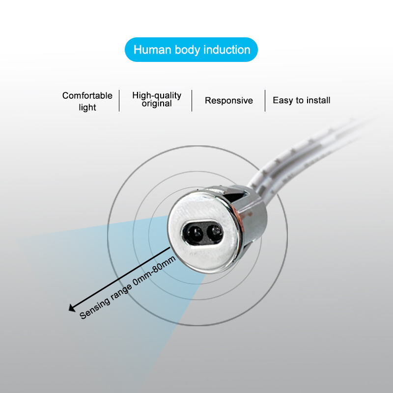 Silver 10 mm Dc12v 24v Contactless Hand Wave  PIR Sensor Switch for Led Cabinet Light Hand sweep Sensor Inductive Switch