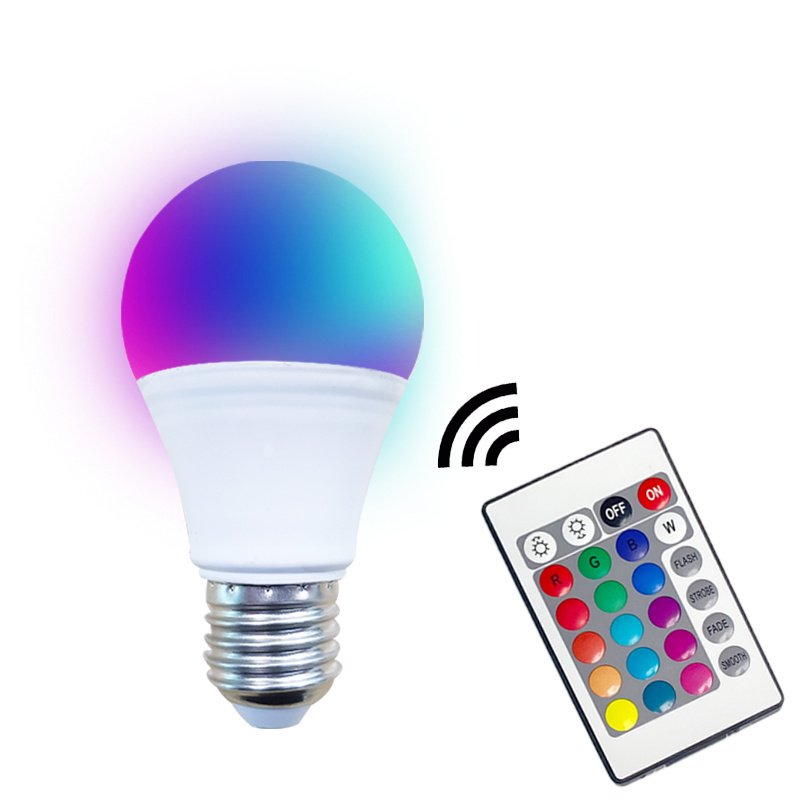 E27 7W RGB+W Multicolor LED Lamp Light 16 million Color Changing Bulb + Remote Control led rgb bulb