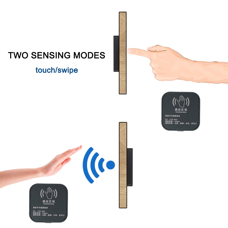 5A DC12V 24V sub-control Touch Dimmer Sensor Switch Hidden Hand sweep Motion Sensor On Off for Under Kitchen Glass Stone Wood