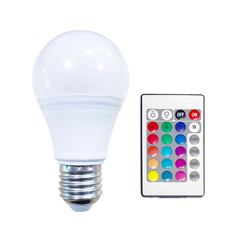 E27 7W RGB+W Multicolor LED Lamp Light 16 million Color Changing Bulb + Remote Control led rgb bulb