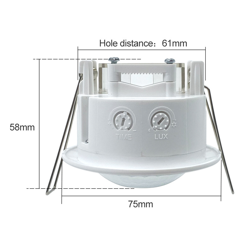 Human Body infrared pir sensor switch embedded smart ceiling mount mini PIR AC100-240V motion sensor for corridor