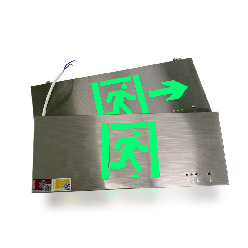 Stainless steel Emergency lighting indicator Fire escape Emergency evacuation security exit sign light led