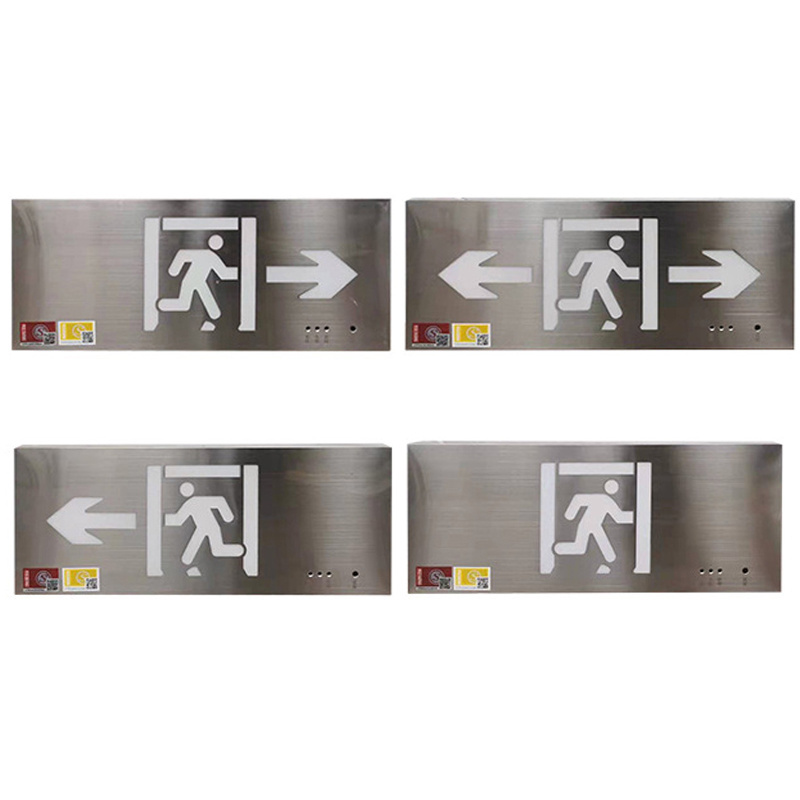 Stainless steel Emergency lighting indicator Fire escape Emergency evacuation security exit sign light led