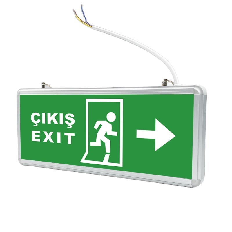 3w 220v fire door running man wall mounted Aluminium glass acrylic led exit sign light led emergency exit lights battery