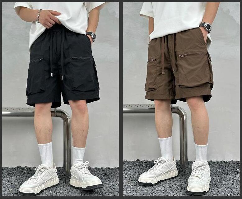 Nylon Screen Print Jogger 6 pocket Cargo Shorts For Men Half Pants